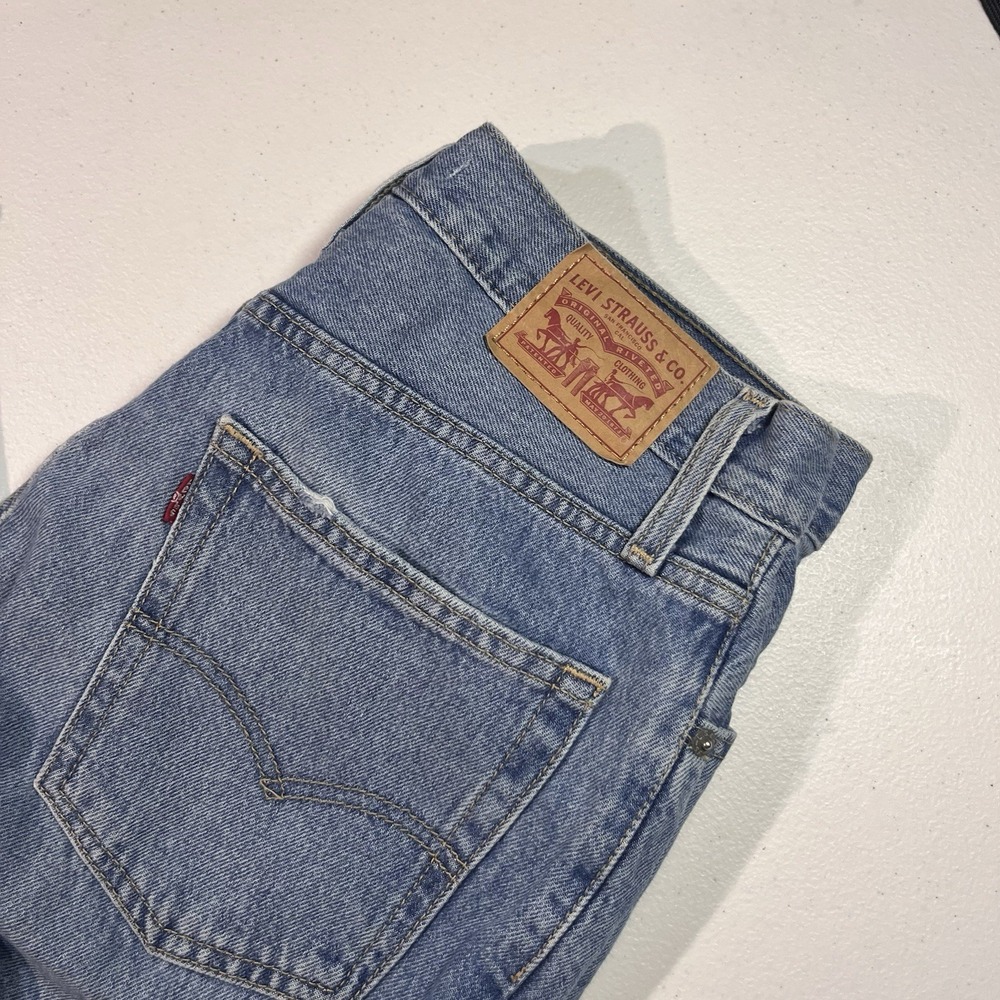 Levi's Women '94 Baggy Destructed Wide Leg Mid Rise Zip Fly Jeans 29x31 Blue EUC